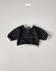Striped Button Sweatshirt