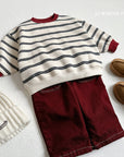 Striped Peach Fleece Set