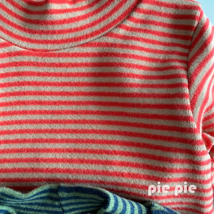 Carrot Stripe Turtleneck Tee