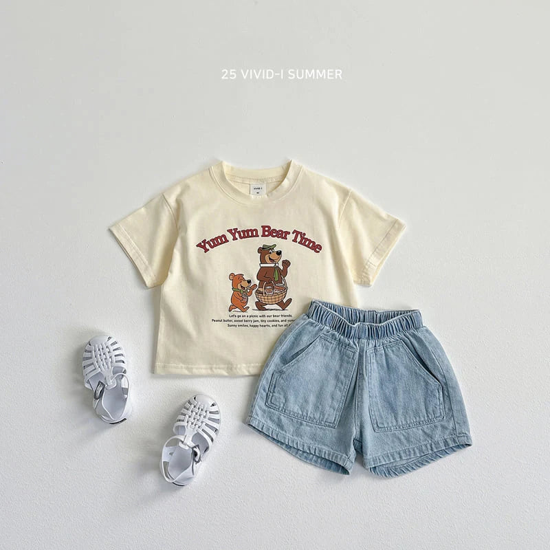 Slub Denim Shorts
