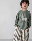 Bonjour Goose Longsleeve – Statement-Shirt mit Gans-Print
