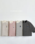 Bear Embroidery Striped Tee