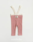 Bebe Ribbed Suspenders Leggings