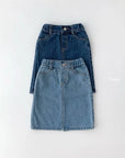 Half-Open Denim Skirt