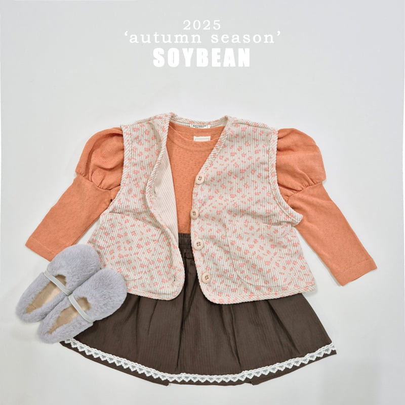 Corduroy Flower Vest