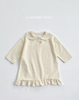 Buttoned Frill One-piece