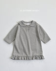 Buttoned Frill One-piece