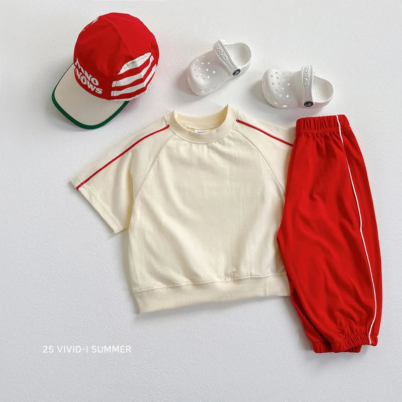 Stripe Raglan Short Sleeve Tee