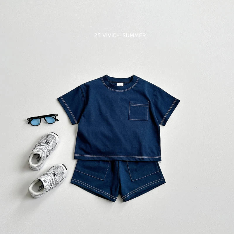Cotton Stitch Pocket Shorts
