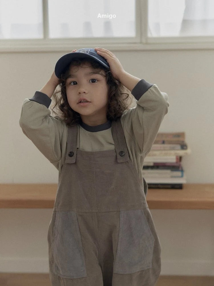 Little Foxx – Corduroy Contrast Overalls