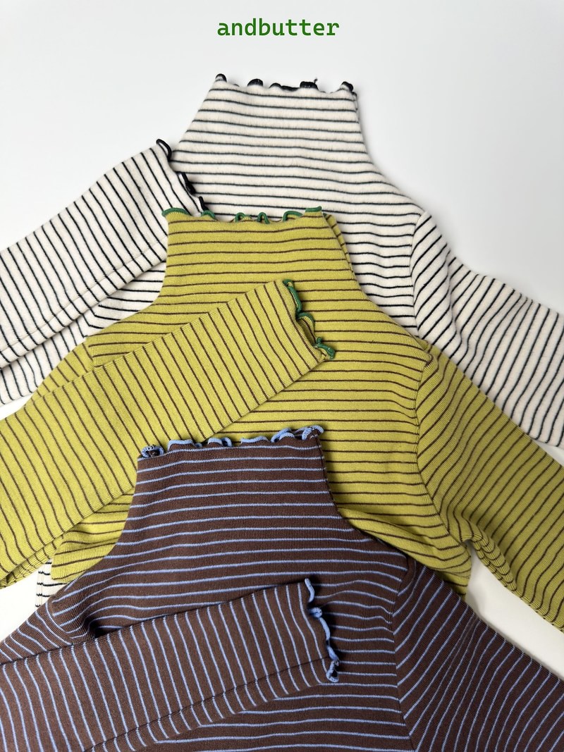 Little Foxx – Wave Striped Turtleneck Tee