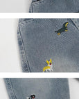 Little Foxx – Dogs Embroidery Denim Pants