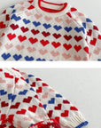 Little Foxx – Colorful Heart Knit Top & Bottom Set