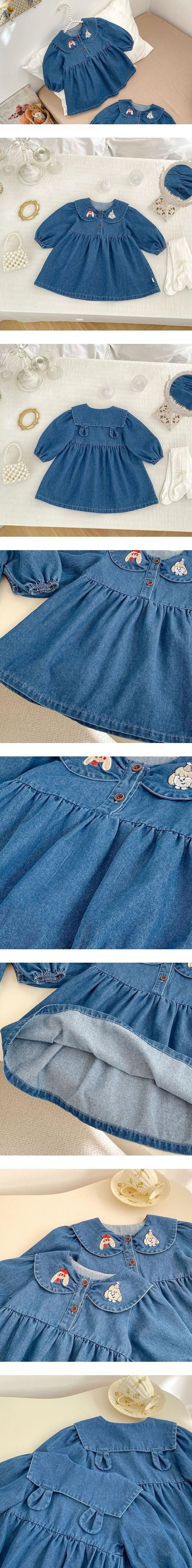 Little Foxx – Cute Embroidery Denim Dress