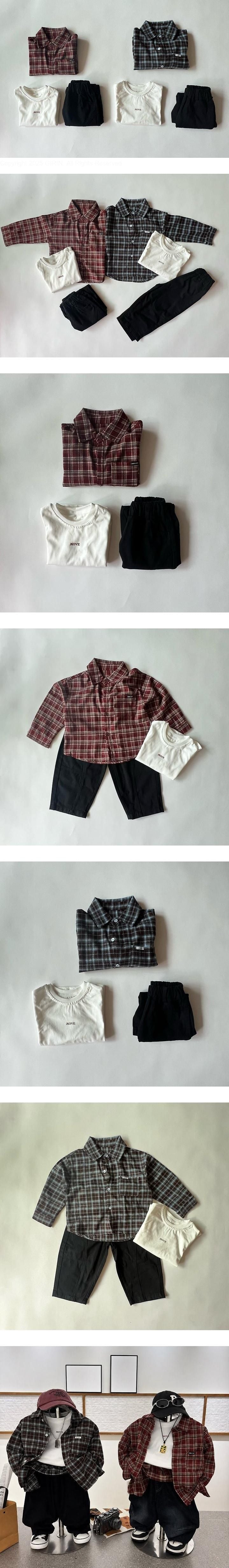 Little Foxx – Check Shirt &amp; Pants 3-Piece Top &amp; Bottom Set