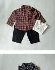 Little Foxx – Check Shirt & Pants 3-Piece Top & Bottom Set