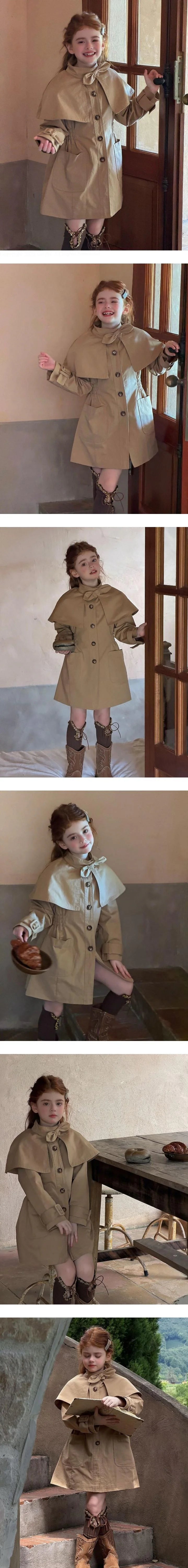 Little Foxx – Ribbon Cape Trench Coat