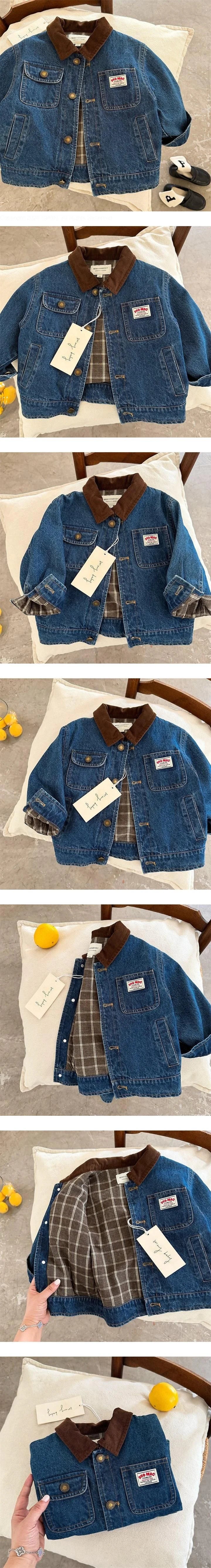 Little Foxx – Bro Collar Check Denim Jacket