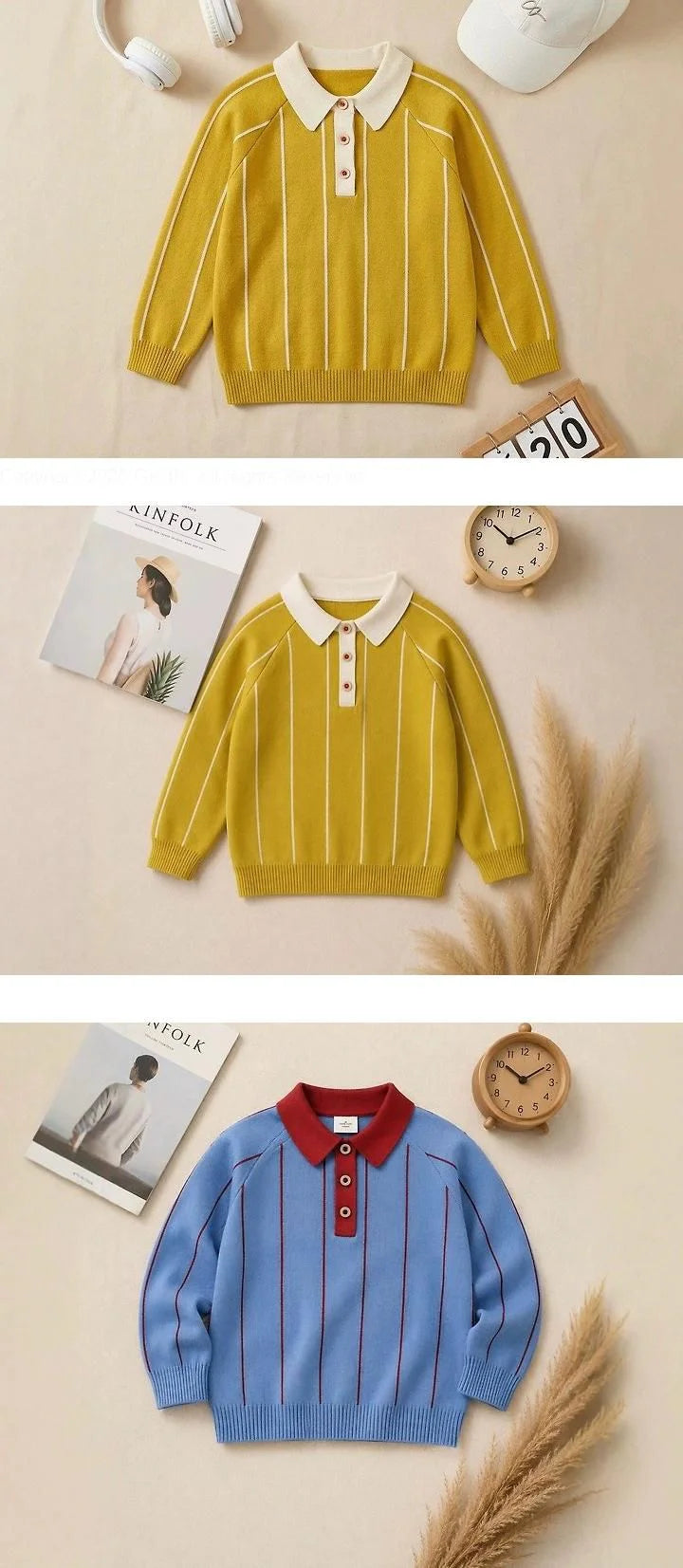 Little Foxx – Trendy Striped Collar Knit