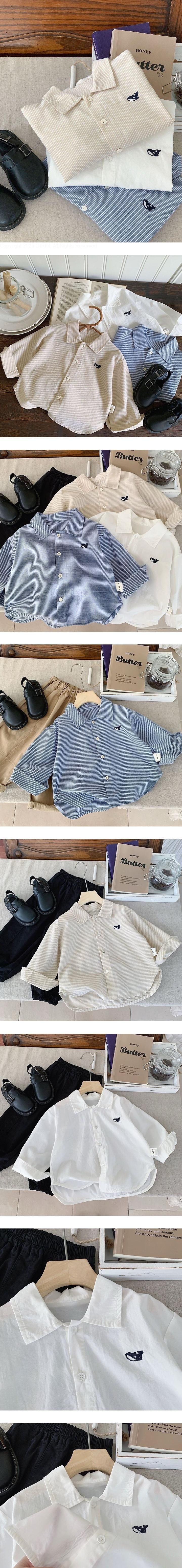 Little Foxx – Whale Embroidery Shirt