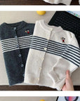 Little Foxx – Ppoppy Embroidery Striped Cardigan