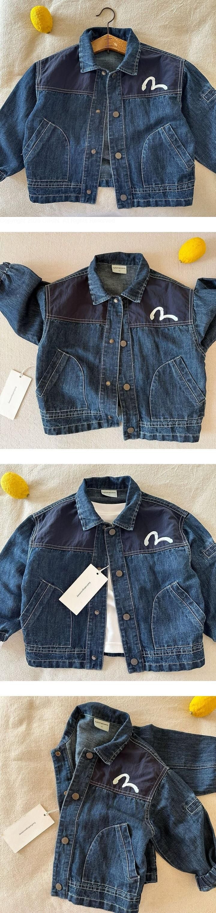 Little Foxx – Alphabet Colorblock Denim Jacket