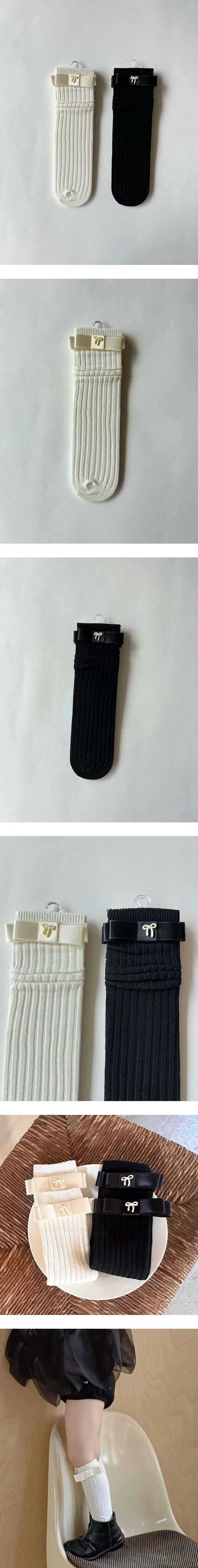 Little Foxx – Ribbon Decor Long Socks Set