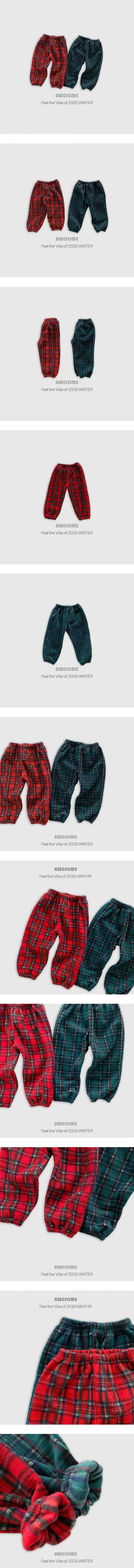Little Foxx – Tartan Check Fleece Pants
