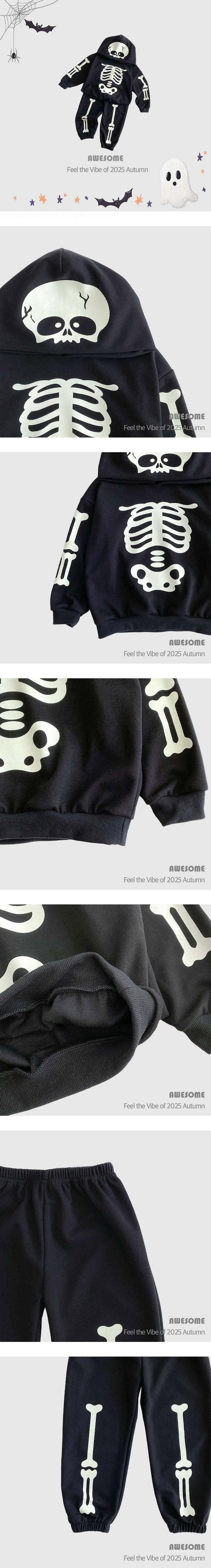 Little Foxx – Luminous Skull Hood Top &amp; Bottom Set