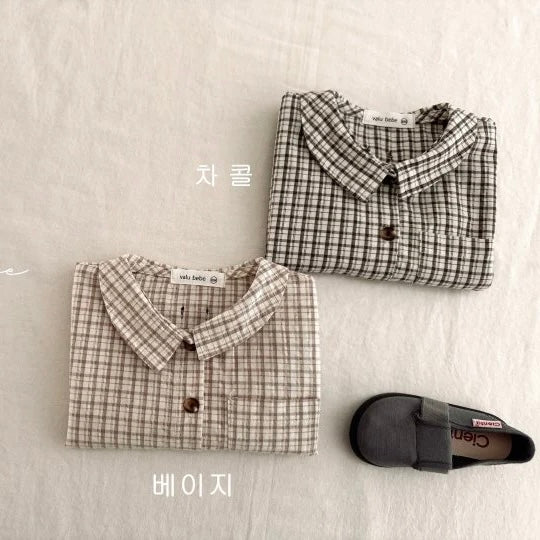 Kids Bunny Check Collar Shirt