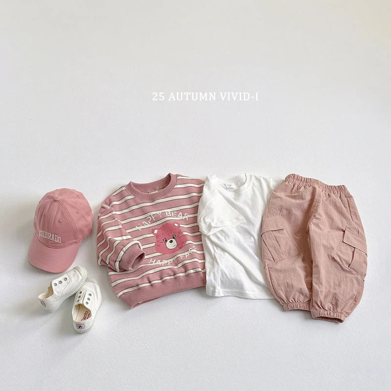 Happy Bear Stripe Sweatshirt