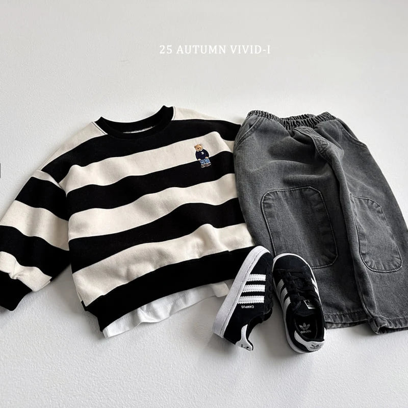 Bold Stripe Bear Sweatshirt