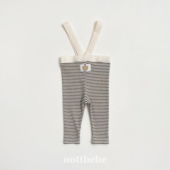 Bebe Ribbed Suspenders Leggings