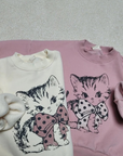 Ribbon Cat Sweatshirt – Oversize Sweater mit Kitten-Print