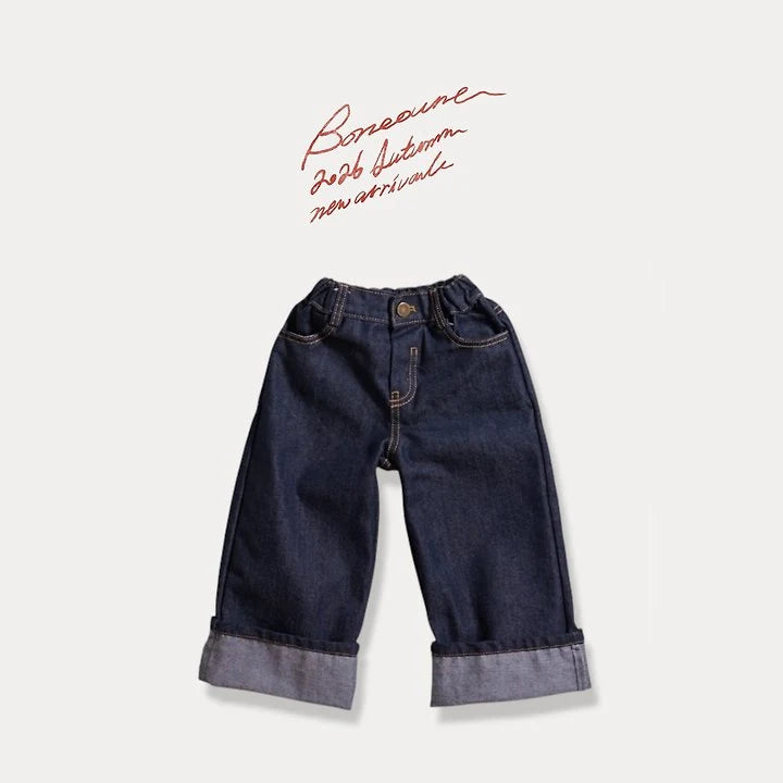 Little Foxx – Wide Roll-up Non Faded Pants