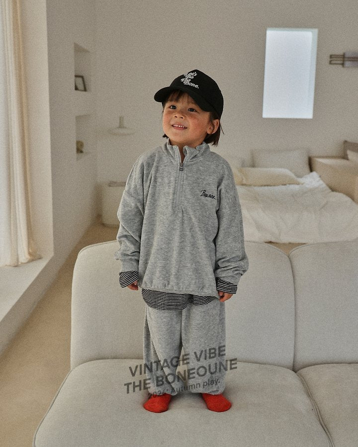 Little Foxx – Terry Half Zip-up Top
