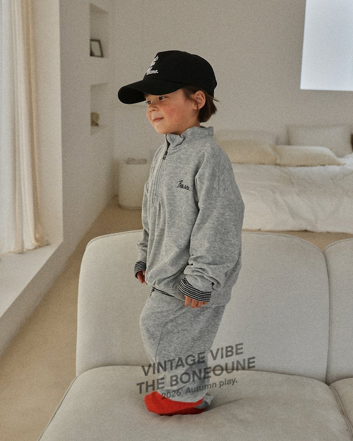 Little Foxx – Terry Half Zip-up Top