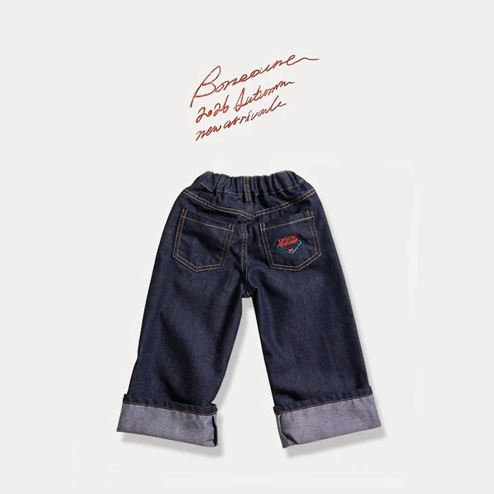 Little Foxx – Wide Roll-up Non Faded Pants
