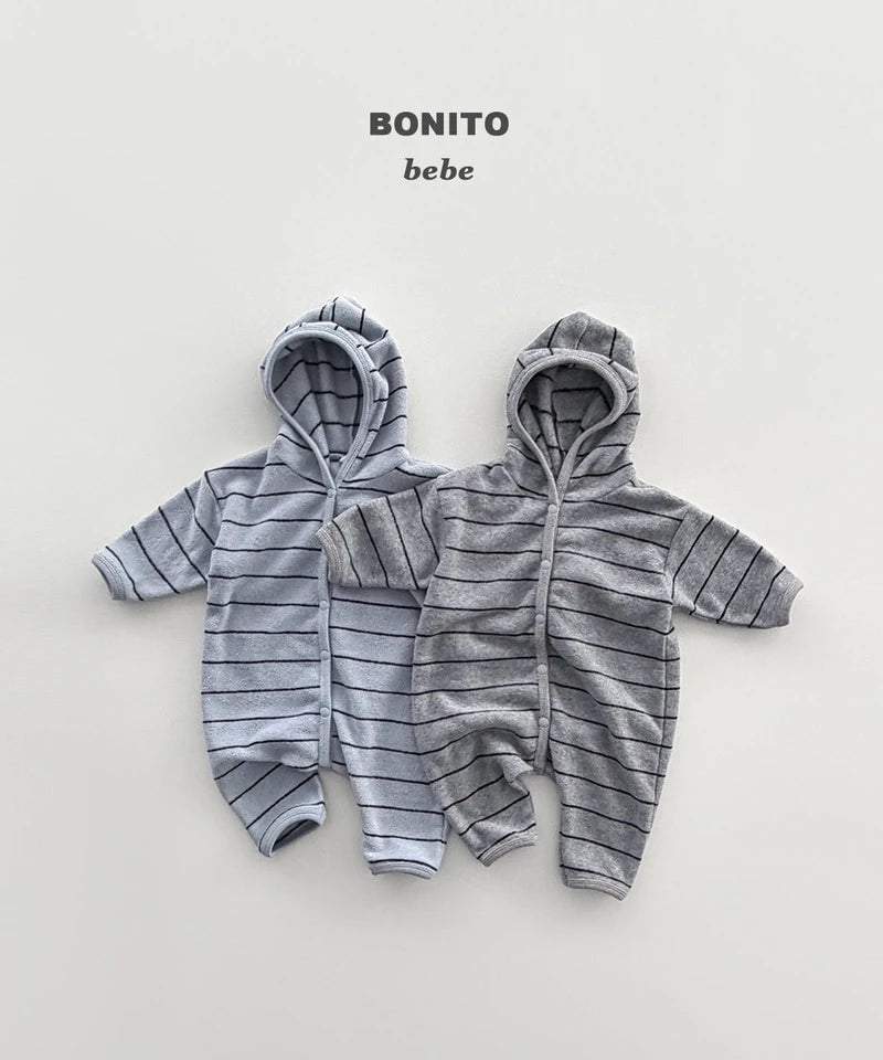 Little Foxx – Striped Terry Hooded Suit