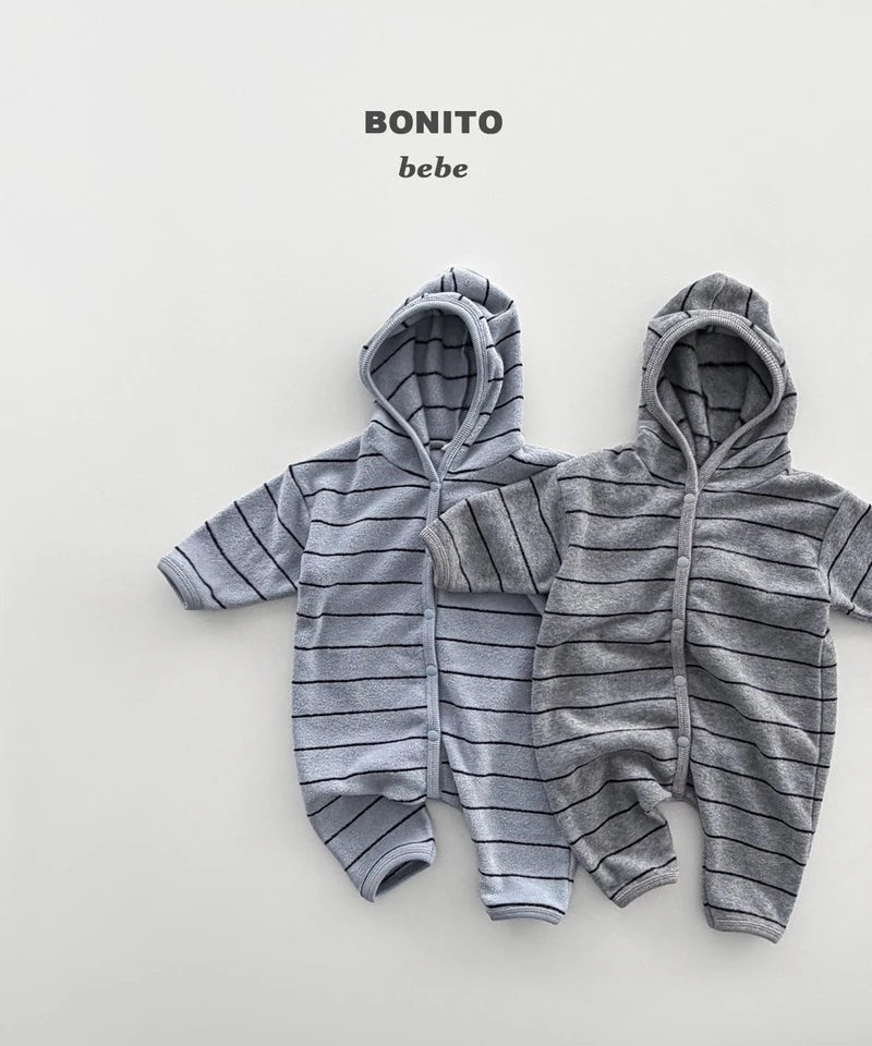 Little Foxx – Striped Terry Hooded Suit