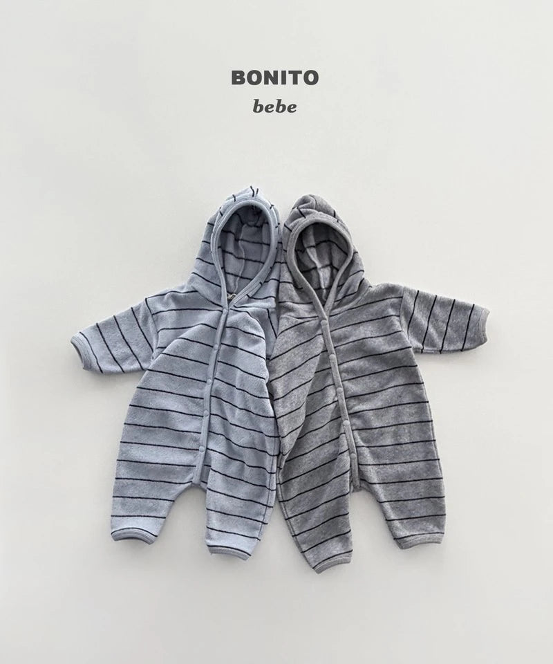 Little Foxx – Striped Terry Hooded Suit
