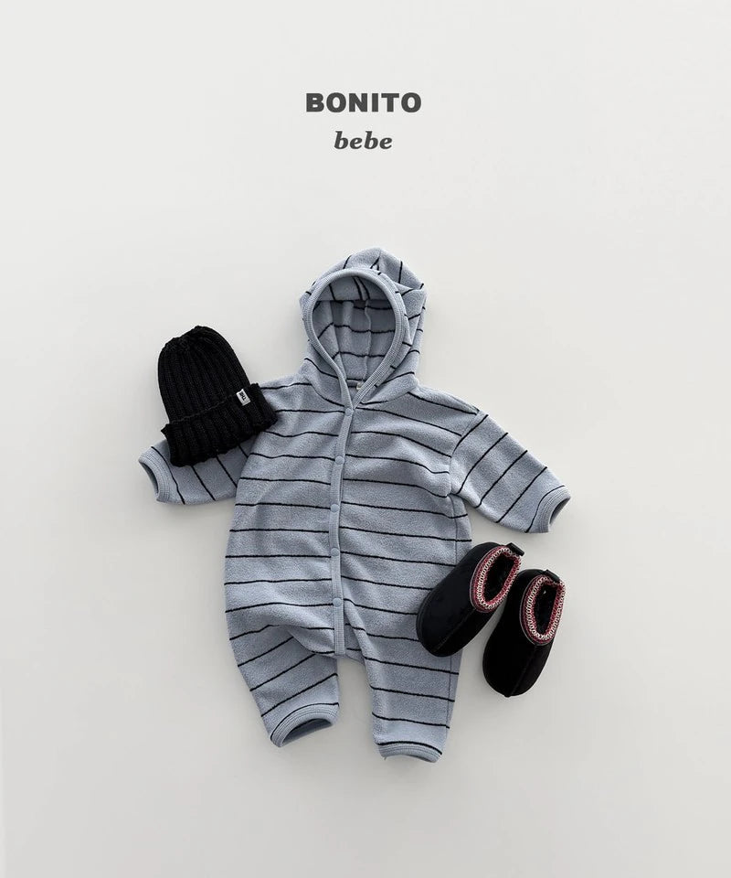 Little Foxx – Striped Terry Hooded Suit