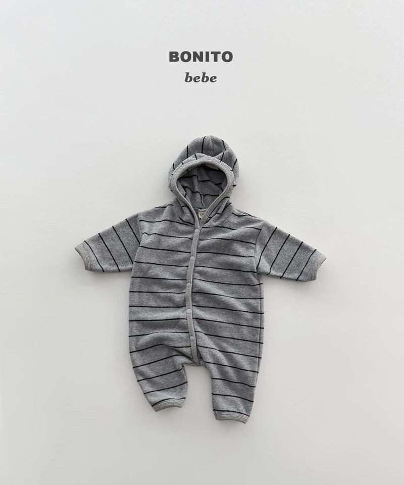 Little Foxx – Striped Terry Hooded Suit