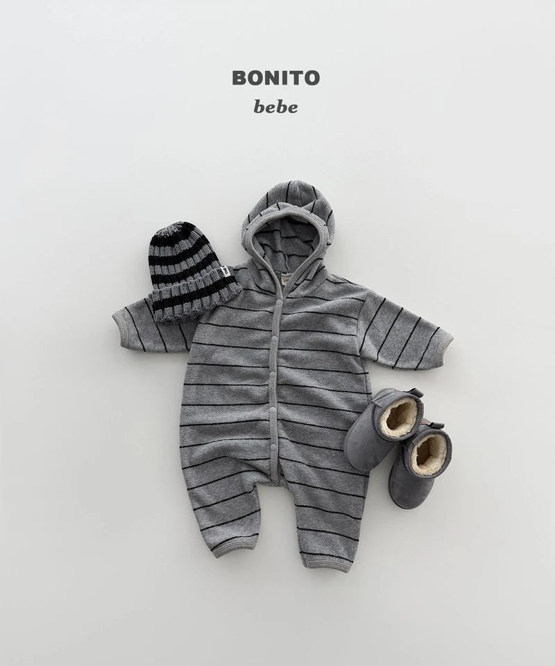Little Foxx – Striped Terry Hooded Suit