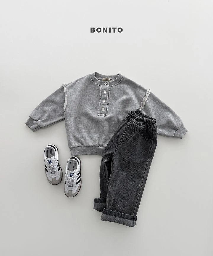 Little Foxx – Raw Edge Henley Sweatshirt