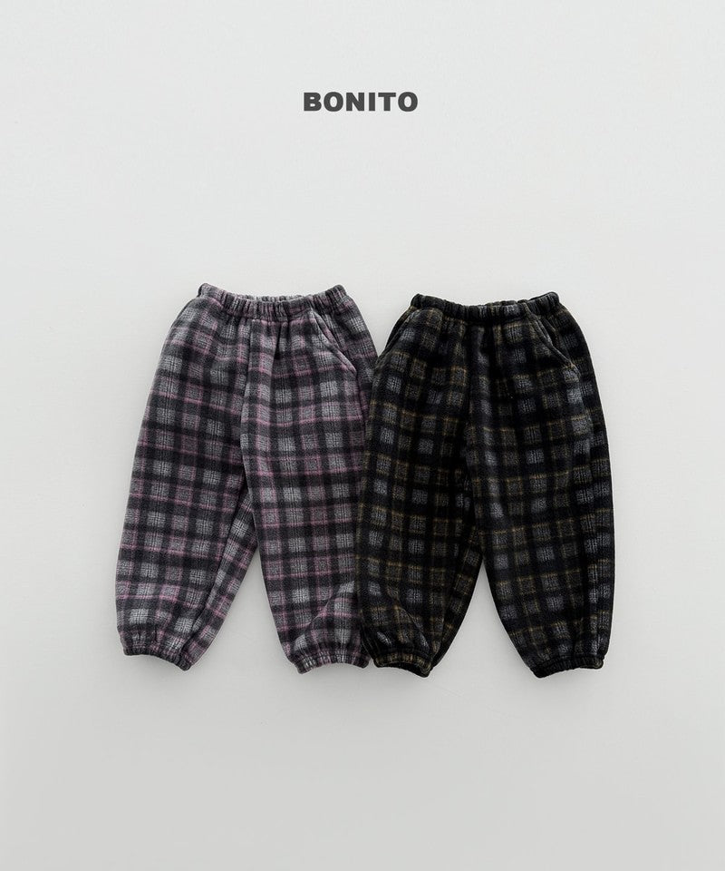 Little Foxx – Check Fleeced Jogger Pants