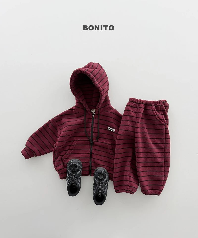 Little Foxx – Woori Striped Hooded Zip-up Set