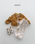 Little Foxx – Heart Button Stripe Tee