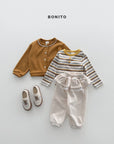 Little Foxx – Heart Button Stripe Tee