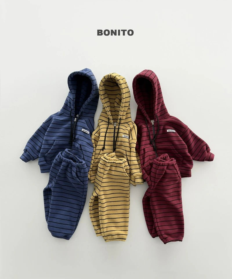 Little Foxx – Woori Striped Hooded Zip-up Set